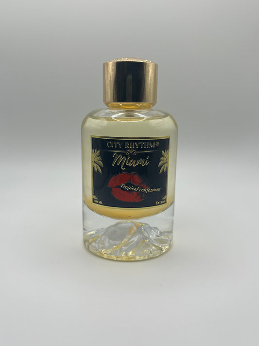 Miami Tropical Confessions decant – creamy tropical fragrance with coconut milk, hibiscus, rum, jasmine, and vanilla orchid.

