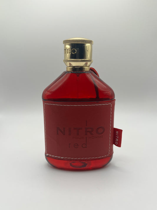 Nitro Red by Dumont decant – fresh woody cologne for men with bergamot, apple, lavender, watermelon, sandalwood, and amber.

