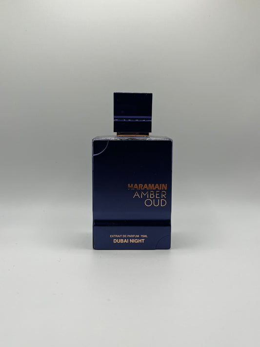 Amber Oud Dubai Night decant – inspired by Arabians Tonka, featuring oud, saffron, rose, and amber notes.

