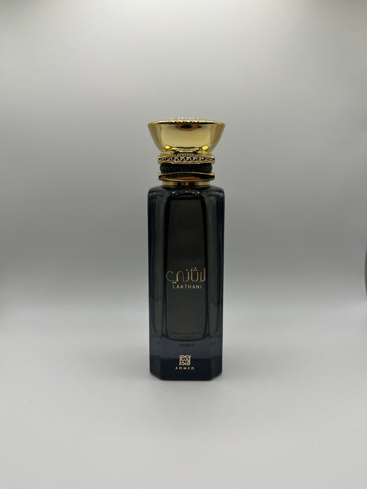 Laathani by Ahmed Al Maghrabi decant – amber floral fragrance with rose, saffron, sandalwood, musk, and oud.